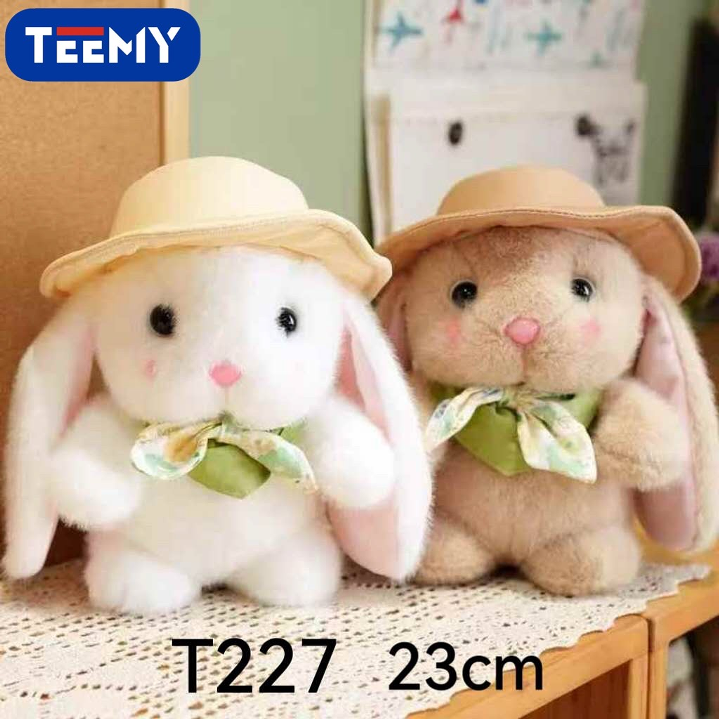 PELUCHE CONEJO 23 CM  , PRECIO PUBLICADO ES AL POR MAYOR Y DEBEN SER 3 UNIDADES DEL MISMO  (T227) 1