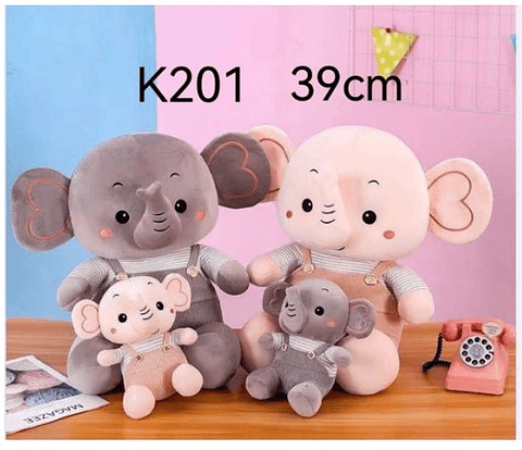 PELUCHE ELEFANTE 39 CM, PRECIO PUBLICADO ES AL POR MAYOR Y DEBEN SER 3 UNIDADES DEL MISMO  (K201)