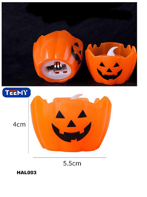 CALABAZA LUMINOSA PAQUETE 12 PIEZAS HALLOWEEN (HAL003)