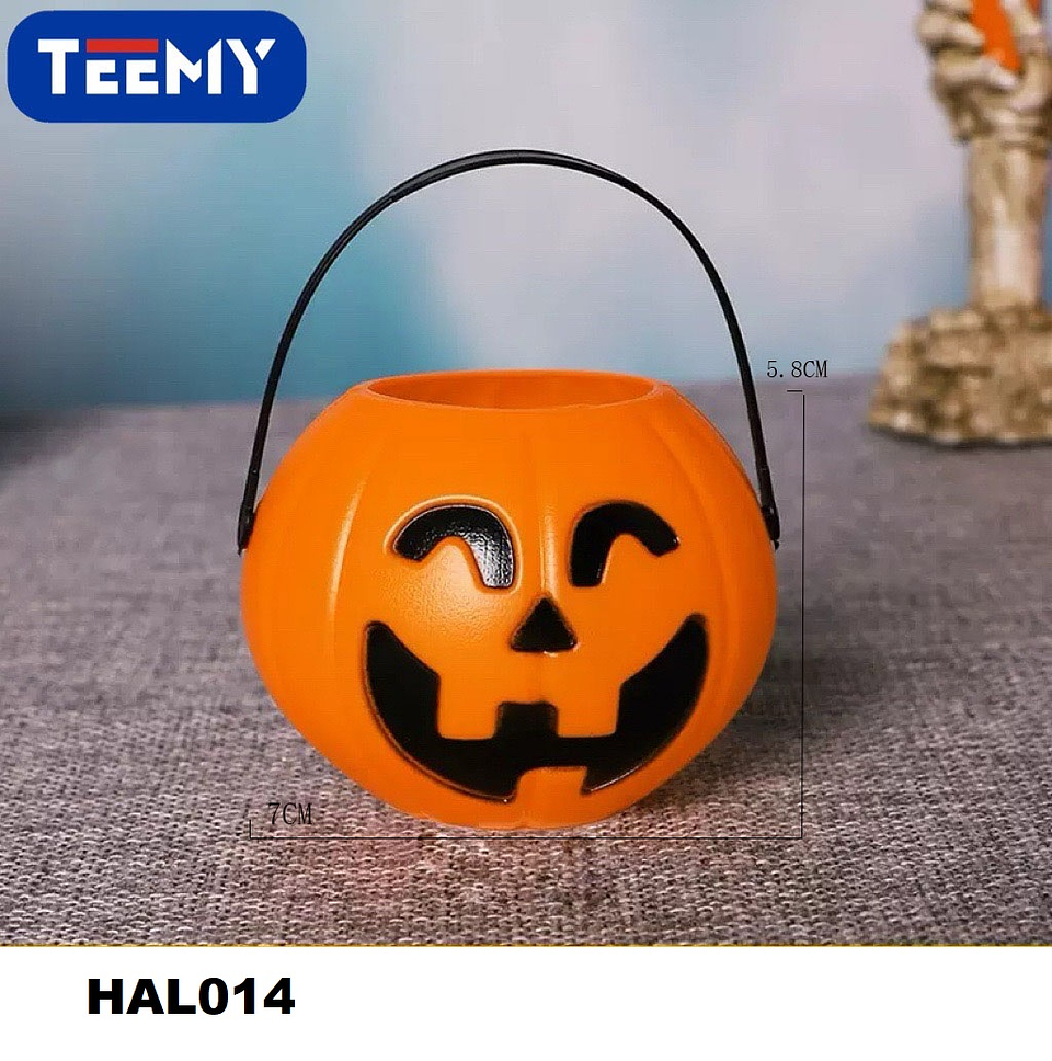 BALDE DE DULCES CALABAZA HALLOWEEN 11CM, PRECIO PUBLICADO ES AL POR MAYOR Y DEBEN SER 3 UNIDADES DEL MISMO  (HAL014) 1