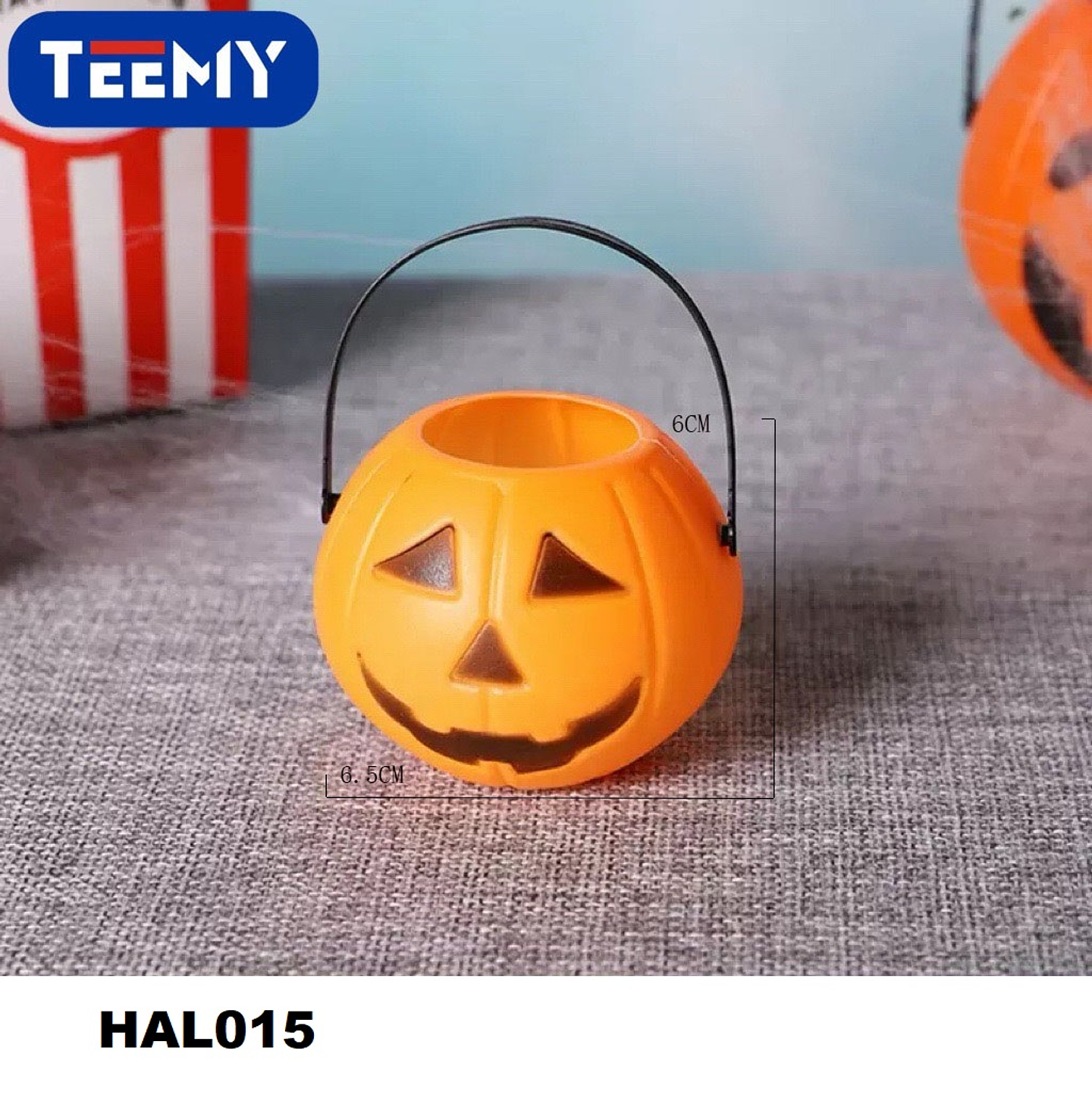 BALDE DE DULCES CALABAZA HALLOWEEN 6CM , PRECIO PUBLICADO ES AL POR MAYOR Y DEBEN SER 3 UNIDADES DEL MISMO  (HAL015) 1