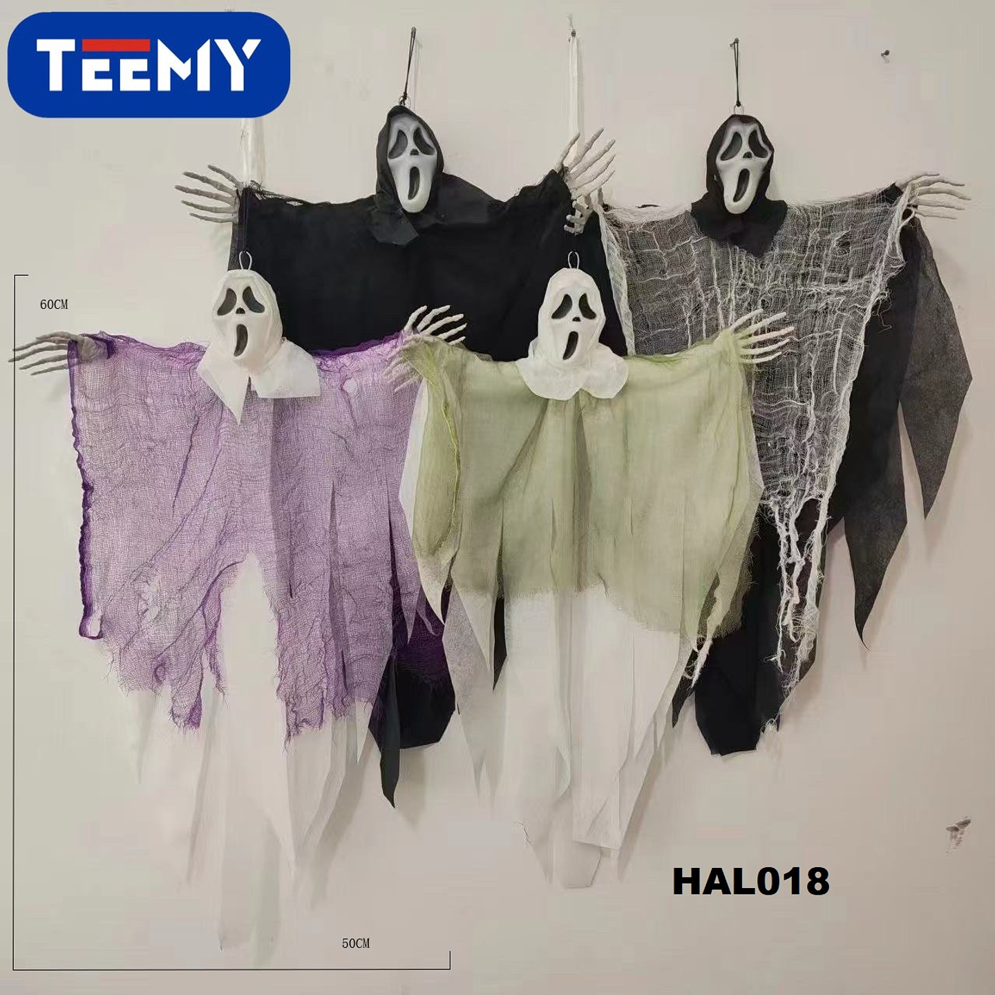 FANTASMA  DECORACION HALLOWEEN , PRECIO PUBLICADO ES AL POR MAYOR Y DEBEN SER 3 UNIDADES DEL MISMO  (HAL018) 1