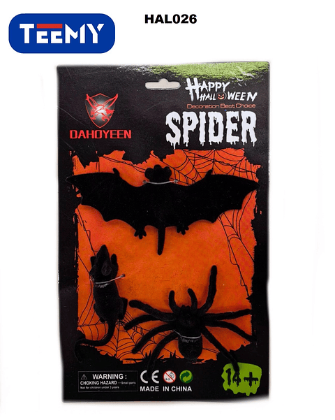 ARAÑAS HALLOWEEN, PAQUETE 12 PIEZAS (HAL026)