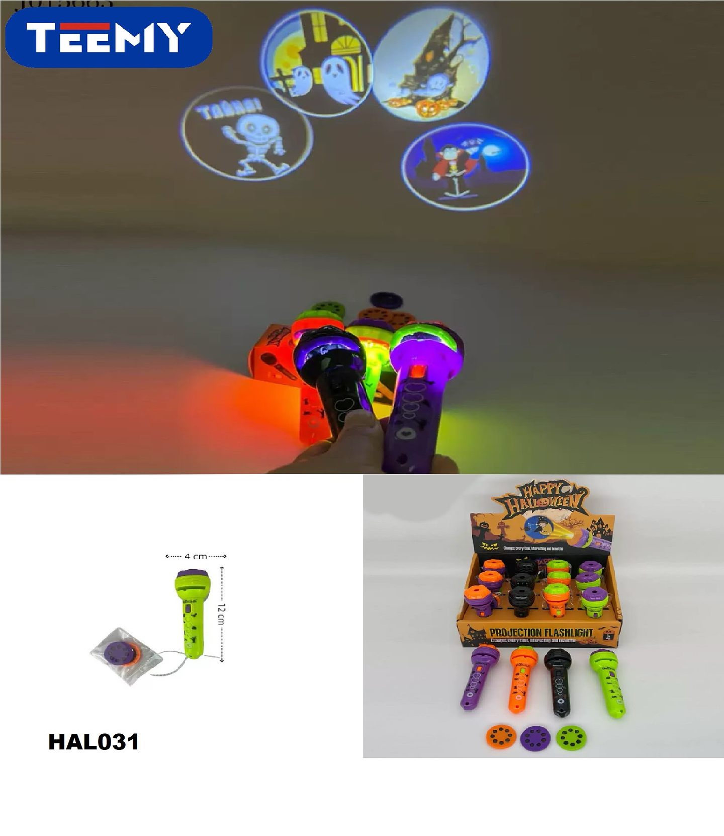 PROYECTORES LUMINOSOS HALLOWEEN PAQUETE 12 PIEZAS  (HAL031) 1