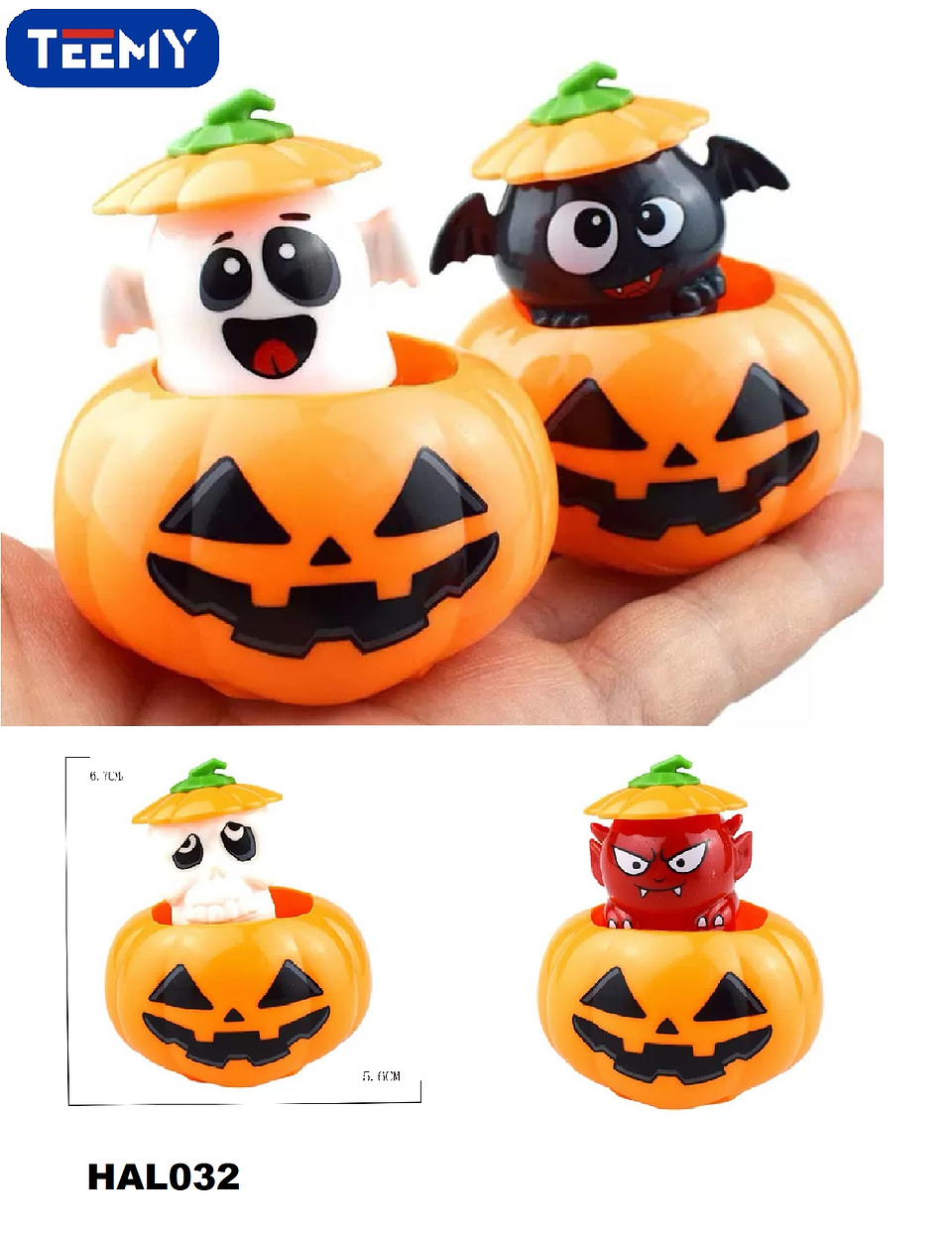 CALABAZA SORPRESA HALLOWEEN PAQUETE 12 PIEZAS  (HAL032) 1