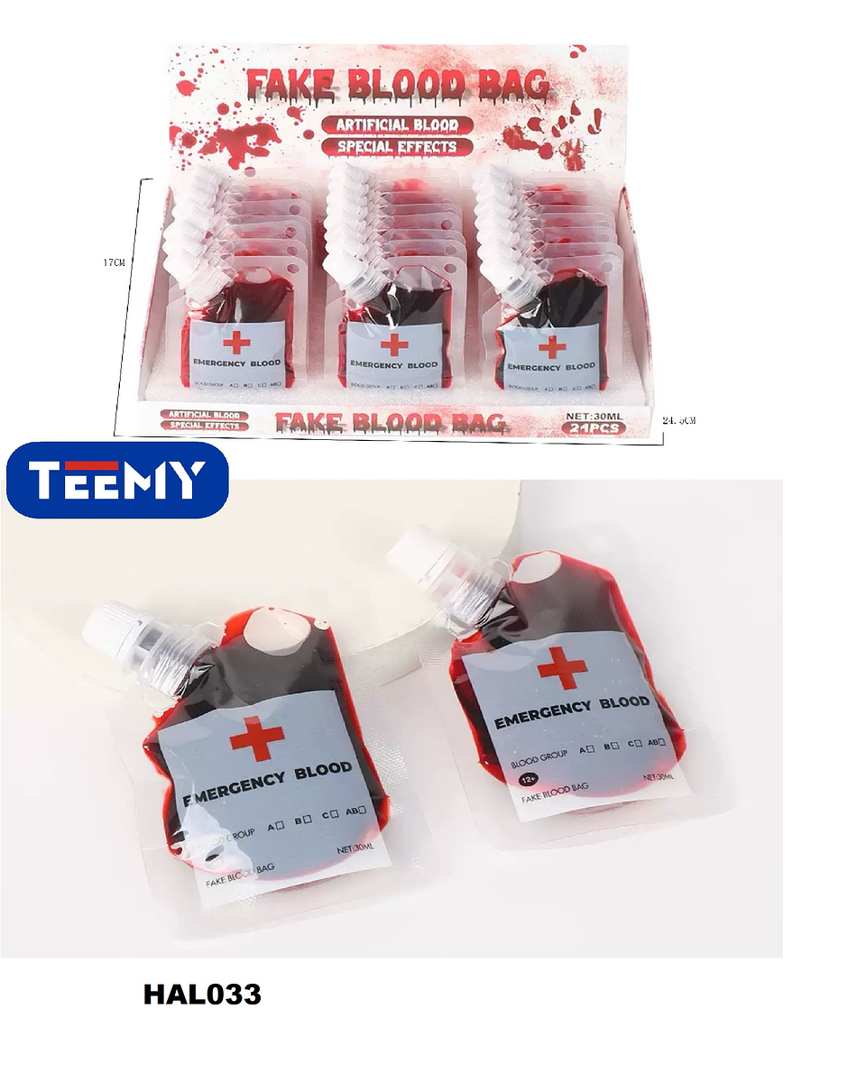 MAQUILLAJE HALLOWEEN SANGRE PAQUETE 24 PIEZAS (HAL033) 1