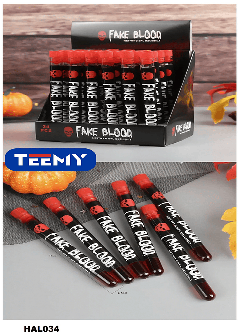 MAQUILLAJE HALLOWEEN SANGRE PAQUETE 24 PIEZAS (HAL034)