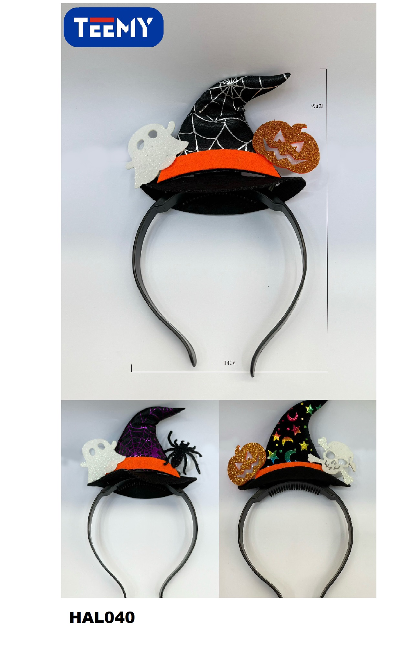 CINTILLO HALLOWEEN CON GORRO  PRECIO PUBLICADO ES AL POR MAYOR Y DEBEN SER 3 UNIDADES DEL MISMO  (HAL040) 1