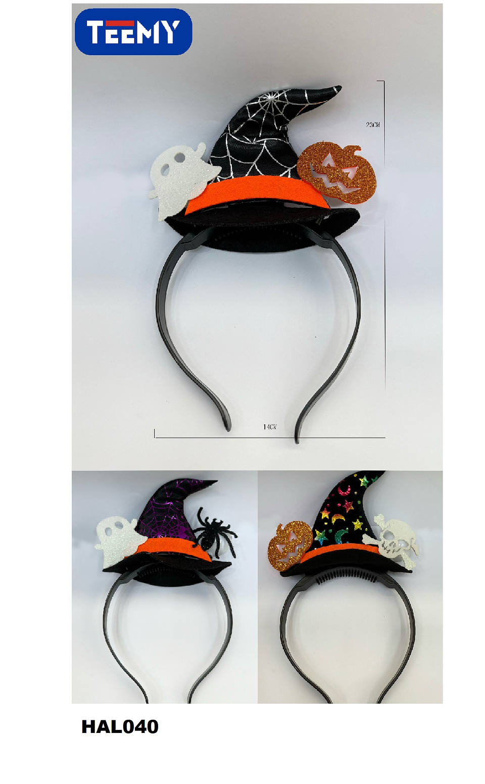 CINTILLO HALLOWEEN CON GORRO  PRECIO PUBLICADO ES AL POR MAYOR Y DEBEN SER 3 UNIDADES DEL MISMO  (HAL040) 1