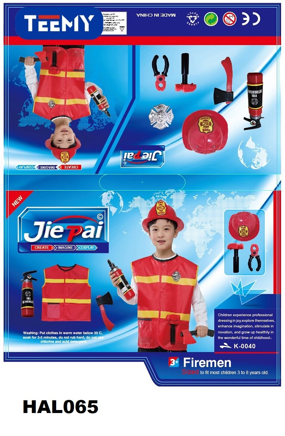 DISFRAZ DE BOMBERO PRECIO PUBLICADO ES AL POR MAYOR Y DEBEN SER 3 UNIDADES DEL MISMO  (HAL065) 1
