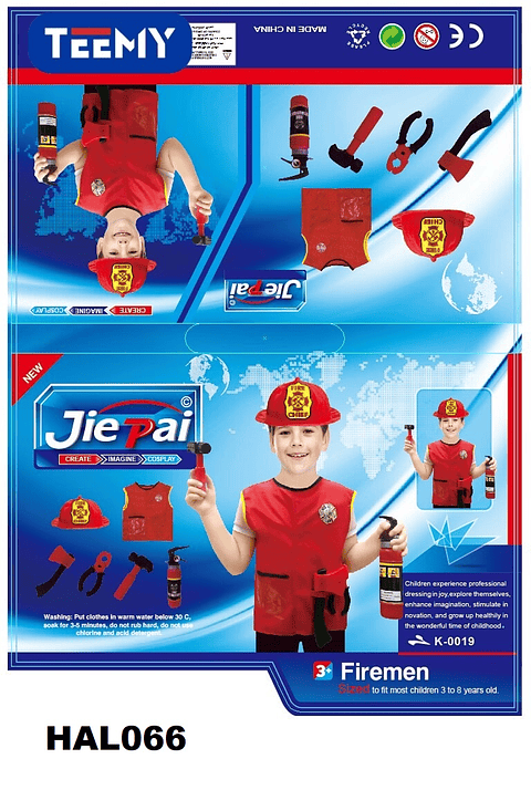 DISFRAZ DE BOMBERO PRECIO PUBLICADO ES AL POR MAYOR Y DEBEN SER 3 UNIDADES DEL MISMO  (HAL066)