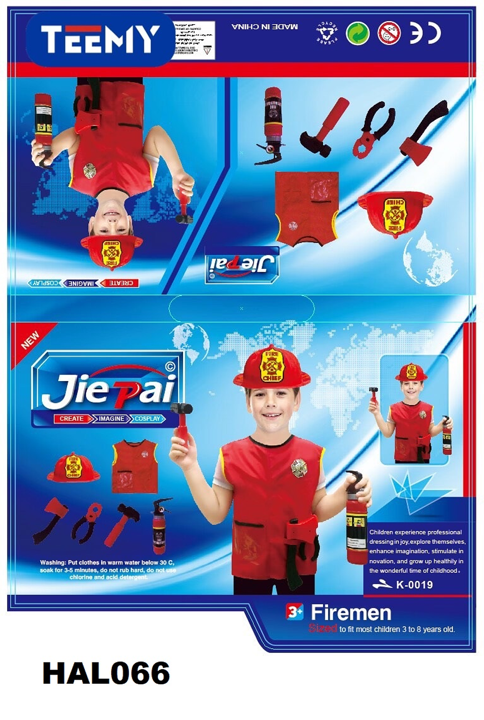 DISFRAZ DE BOMBERO PRECIO PUBLICADO ES AL POR MAYOR Y DEBEN SER 3 UNIDADES DEL MISMO  (HAL066) 1