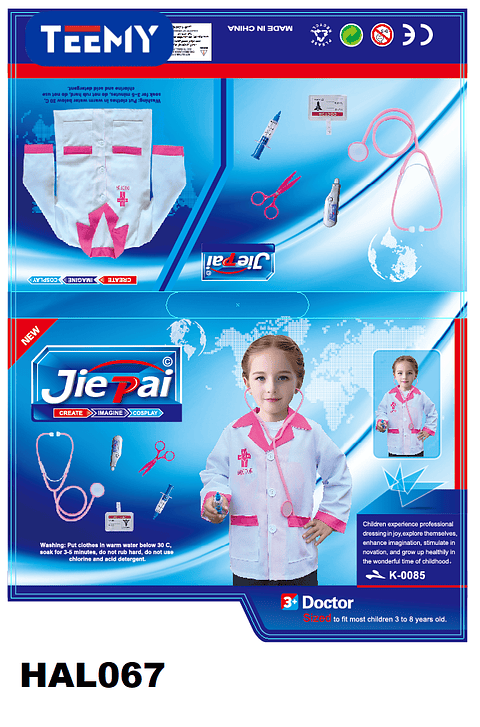 DISFRAZ DE MEDICO PRECIO PUBLICADO ES AL POR MAYOR Y DEBEN SER 3 UNIDADES DEL MISMO  (HAL067)