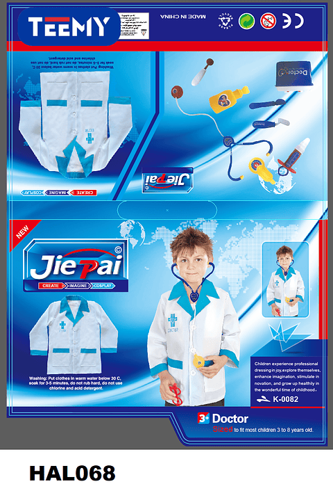 DISFRAZ DE MEDICO PRECIO PUBLICADO ES AL POR MAYOR Y DEBEN SER 3 UNIDADES DEL MISMO  (HAL068)