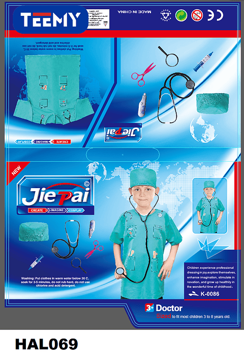 DISFRAZ DE MEDICO PRECIO PUBLICADO ES AL POR MAYOR Y DEBEN SER 3 UNIDADES DEL MISMO  (HAL069)