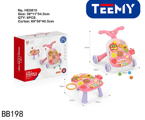 CAMINADORA PARA BEBE MUSICAL MULTIFUNCIONAL 2 EN 1, PRECIO PUBLICADO ES AL POR MAYOR Y DEBEN SER 3 UNIDADES DEL MISMO  (BB198)