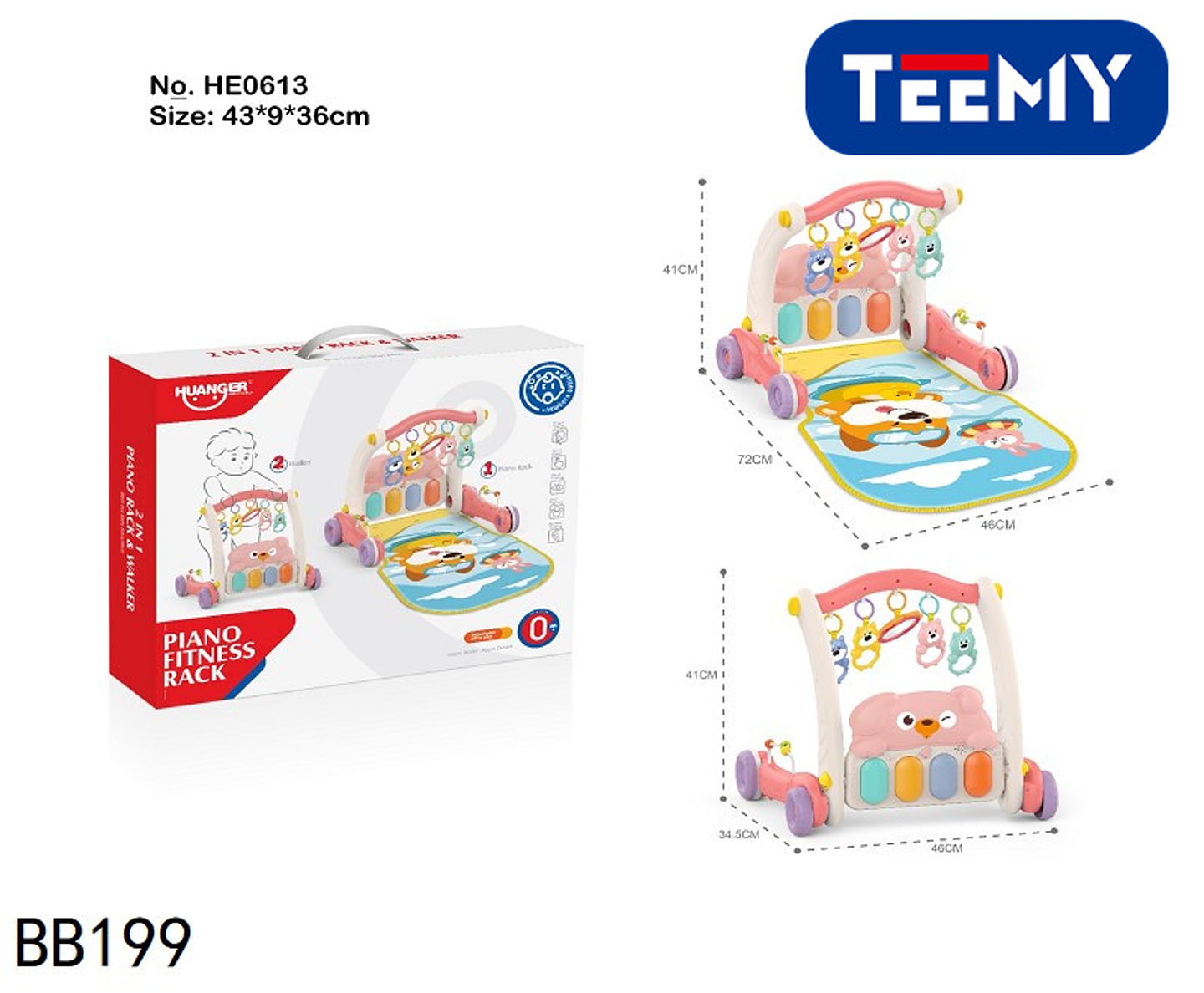 CAMINADORA PARA BEBE MUSICAL MULTIFUNCIONAL 2 EN 1, PRECIO PUBLICADO ES AL POR MAYOR Y DEBEN SER 3 UNIDADES DEL MISMO  (BB199) 1