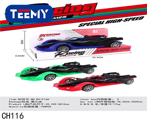 CARRO FORMULA 1 , PRECIO PUBLICADO ES AL POR MAYOR Y DEBEN SER 3 UNIDADES DEL MISMO  (CH116)