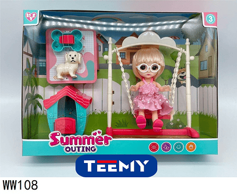 MUÑECA CON ACCESORIOS , PRECIO PUBLICADO ES AL POR MAYOR Y DEBEN SER 3 UNIDADES DEL MISMO  (WW108)