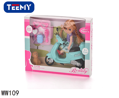 MUÑECA CON MOTO, PRECIO PUBLICADO ES AL POR MAYOR Y DEBEN SER 3 UNIDADES DEL MISMO  (WW109)