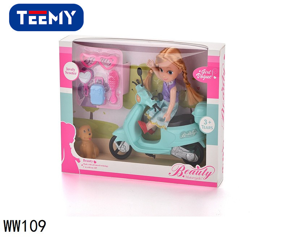 MUÑECA CON MOTO, PRECIO PUBLICADO ES AL POR MAYOR Y DEBEN SER 3 UNIDADES DEL MISMO  (WW109) 1