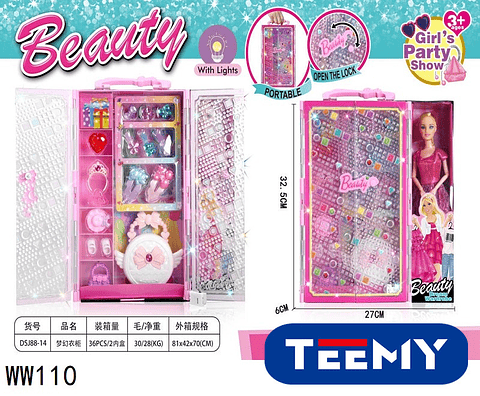 MUÑECA CON ACCESORIOS , PRECIO PUBLICADO ES AL POR MAYOR Y DEBEN SER 3 UNIDADES DEL MISMO  (WW110)