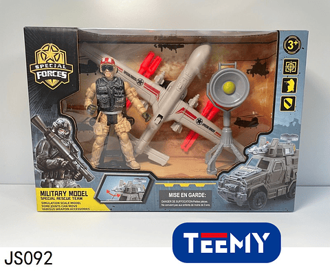 JUGUETE MILITAR CON ACCESORIO, PRECIO PUBLICADO ES AL POR MAYOR Y DEBEN SER 3 UNIDADES DEL MISMO  (JS092)