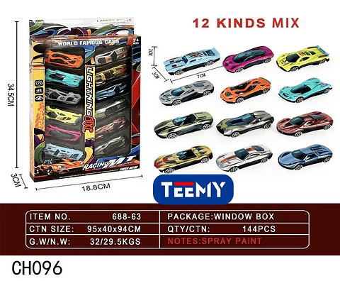 SET DE CARROS, PRECIO PUBLICADO ES AL POR MAYOR Y DEBEN SER 3 UNIDADES DEL MISMO  (CH096)
