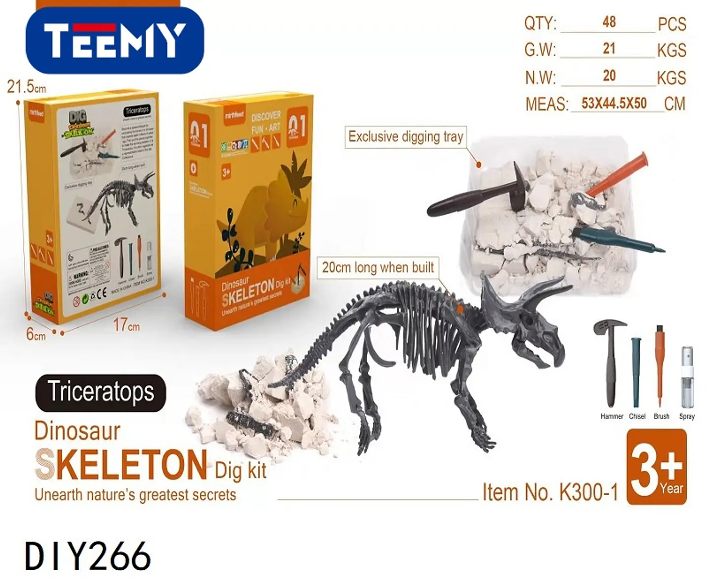 ESQUELETO FOSIL DINOSAURIO , 3 DEL MISMO POR MAYOR  (DIY266) 1