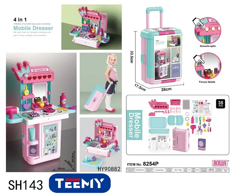 MALETA CON JUGUETES DE BELLEZA  35 PIEZAS, 3 DEL MISMO POR MAYOR  (SH143) 1