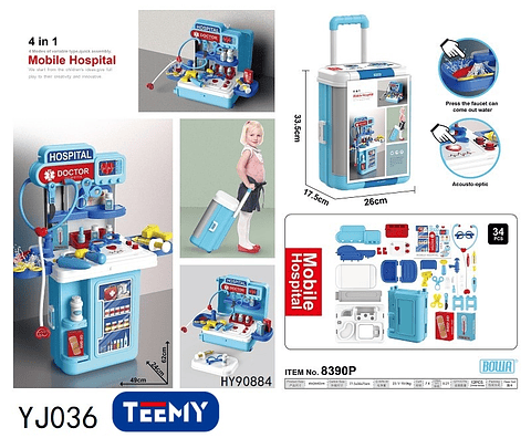 MALETA DE JUEGO DE DOCTOR, PRECIO PUBLICADO ES AL POR MAYOR Y DEBEN SER 3 UNIDADES DEL MISMO  (YJ036)