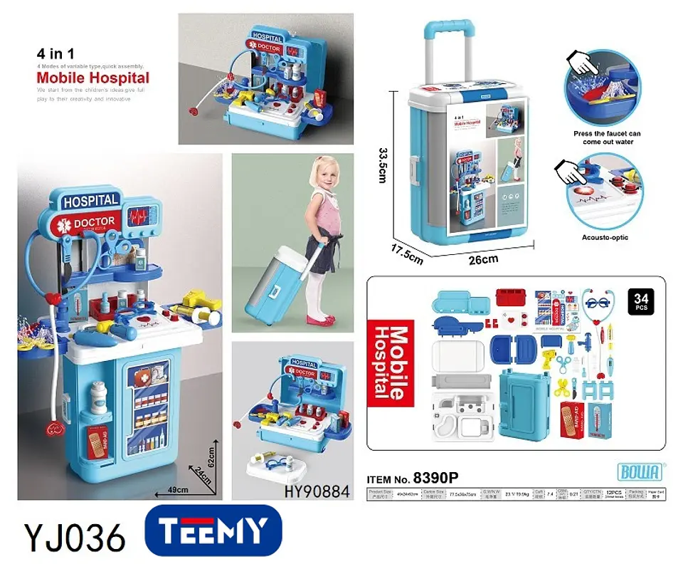 MALETA DE JUEGO DE DOCTOR, 3 DEL MISMO POR MAYOR  (YJ036) 1