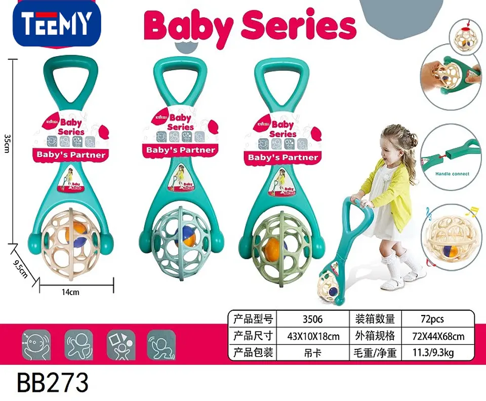 ANDADOR CON SONAJERO PARA BEBES, 3 DEL MISMO POR MAYOR  (BB273) 1