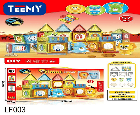 BLOQUES MAGNETICOS 57 PIEZAS  ,PRECIO PUBLICADO ES AL POR MAYOR Y DEBEN SER 3 UNIDADES DEL MISMO  (LF003)
