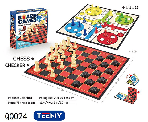 JUEGO DE MESA 3 EN 1  , PRECIO PUBLICADO ES AL POR MAYOR Y DEBEN SER 3 UNIDADES DEL MISMO 