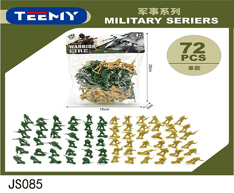 SOLDADOS JUGUETE 72 PIEZAS , PRECIO PUBLICADO ES AL POR MAYOR Y DEBEN SER 3 UNIDADES DEL MISMO  (JS085)
