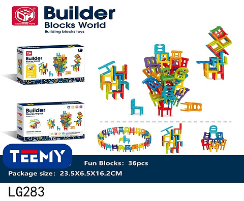 BLOQUES ARMABLES 36 PIEZAS  , PRECIO PUBLICADO ES AL POR MAYOR Y DEBEN SER 3 UNIDADES DEL MISMO  (LG283)