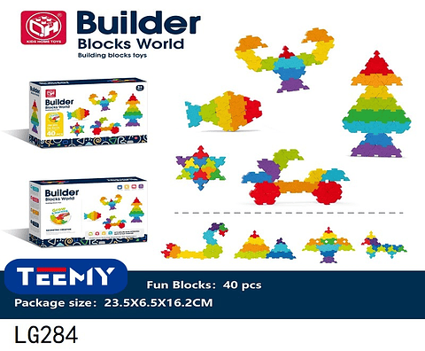 BLOQUES ARMABLES  40 PIEZAS, PRECIO PUBLICADO ES AL POR MAYOR Y DEBEN SER 3 UNIDADES DEL MISMO  (LG284)