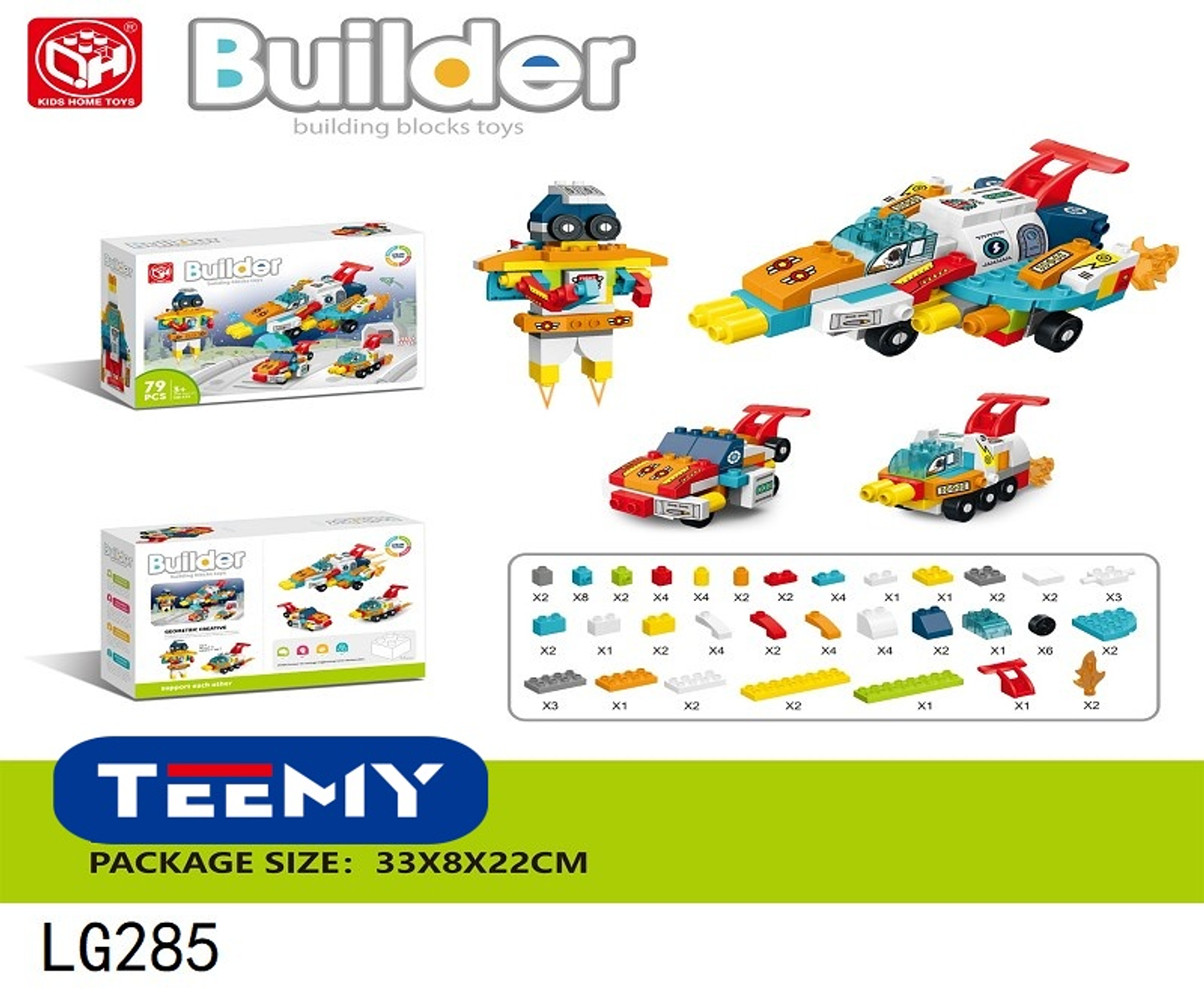 BLOQUES ARMABLES 79 PIEZAS  , PRECIO PUBLICADO ES AL POR MAYOR Y DEBEN SER 3 UNIDADES DEL MISMO  (LG285) 1