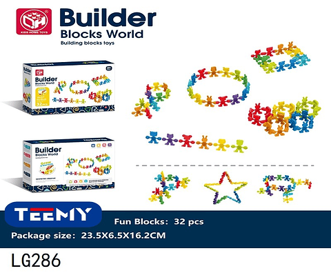 BLOQUES ARMABLES 32 PIEZAS  , PRECIO PUBLICADO ES AL POR MAYOR Y DEBEN SER 3 UNIDADES DEL MISMO  (LG286)