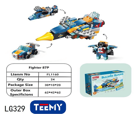 BLOQUES ARMABLES 87 PIEZAS  , PRECIO PUBLICADO ES AL POR MAYOR Y DEBEN SER 3 UNIDADES DEL MISMO  (LG329)