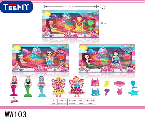 SIRENA JUGUETE CON ACCESORIOS , PRECIO PUBLICADO ES AL POR MAYOR Y DEBEN SER 3 UNIDADES DEL MISMO  (WW103)