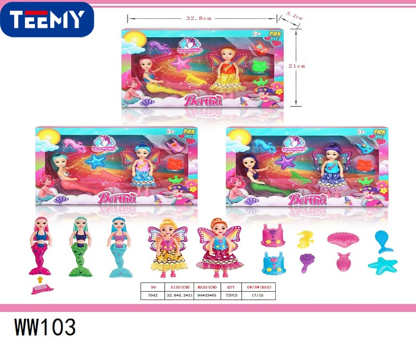 SIRENA JUGUETE CON ACCESORIOS , PRECIO PUBLICADO ES AL POR MAYOR Y DEBEN SER 3 UNIDADES DEL MISMO  (WW103) 1