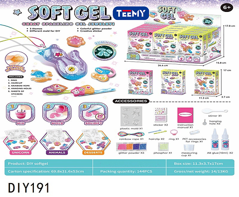 JUEGO DE GEL PAQUETE 12 PIEZAS (DIY191)