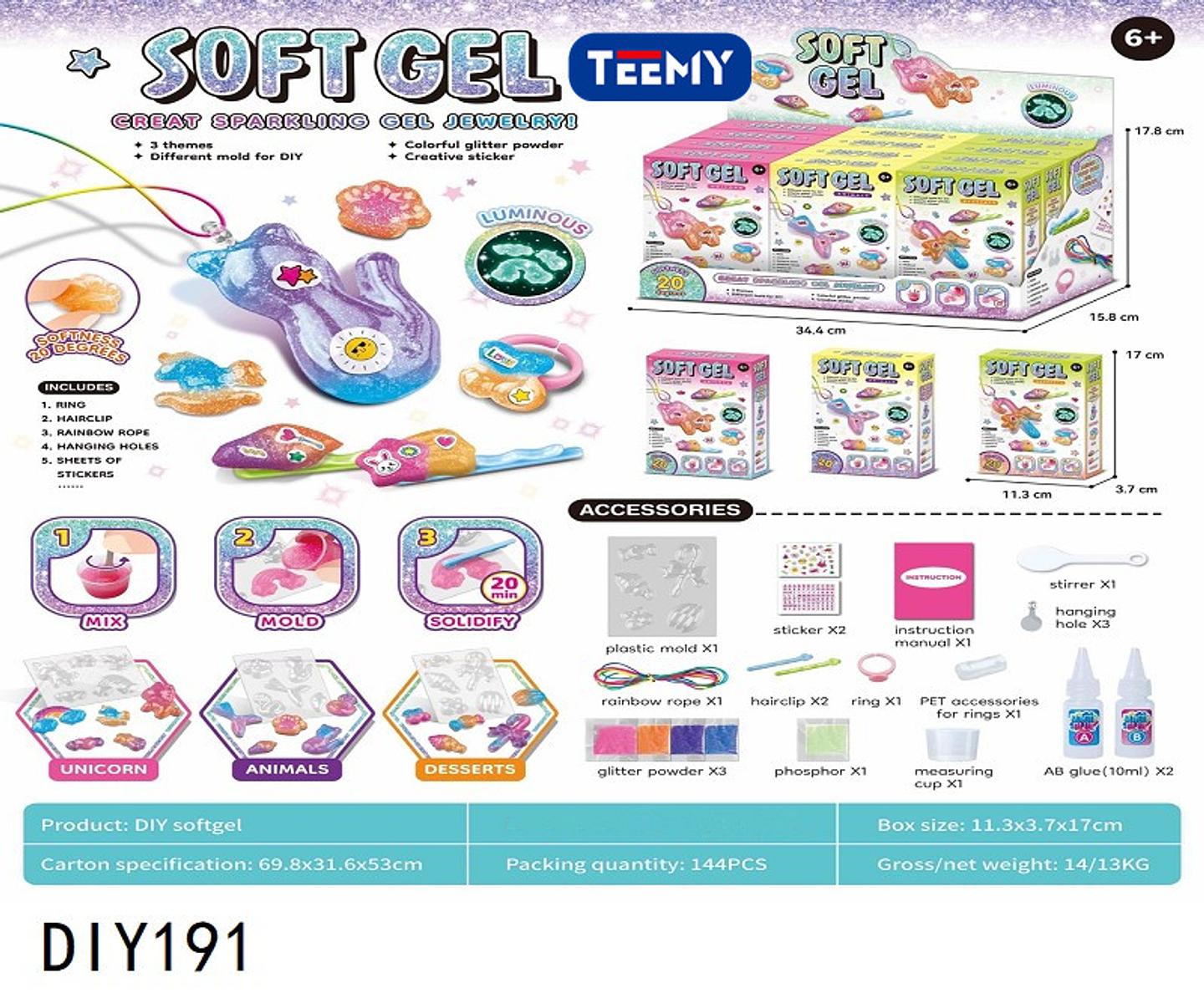 JUEGO DE GEL PAQUETE 12 PIEZAS (DIY191) 1