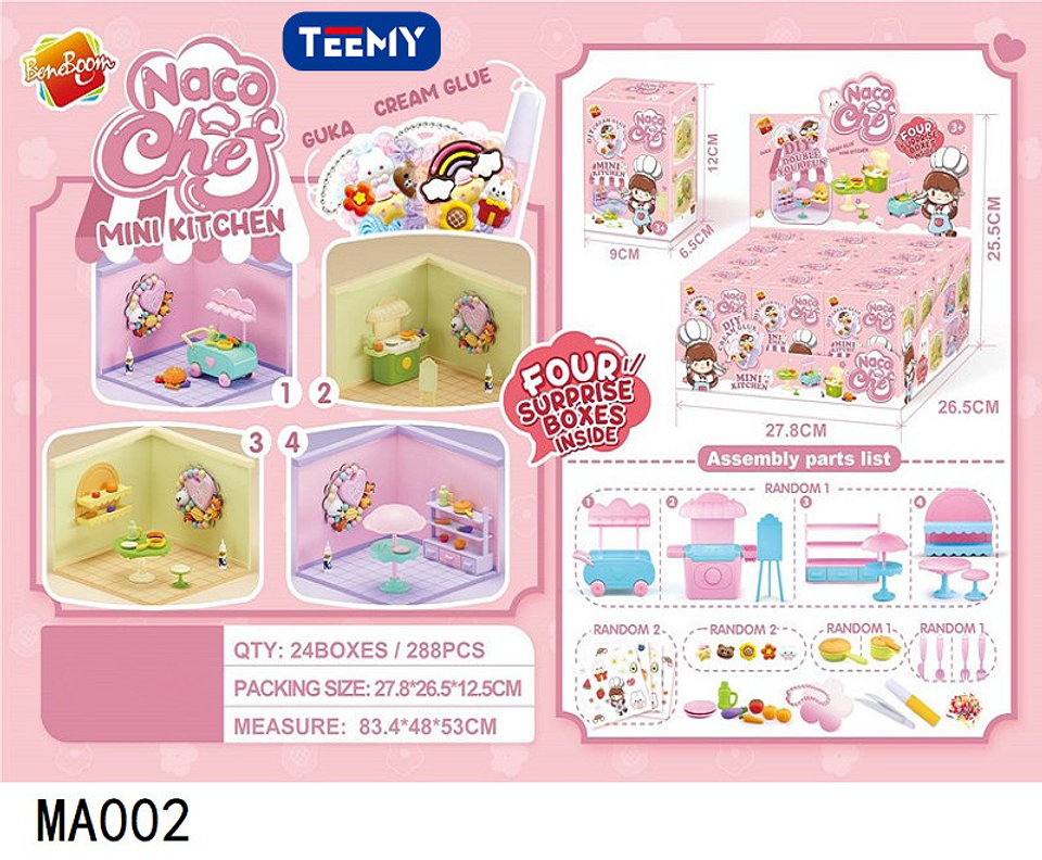 CAJA SORPRESA COCINA Y CARROS DE COMIDA PAQUETE 12 PIEZAS (MA002) 1