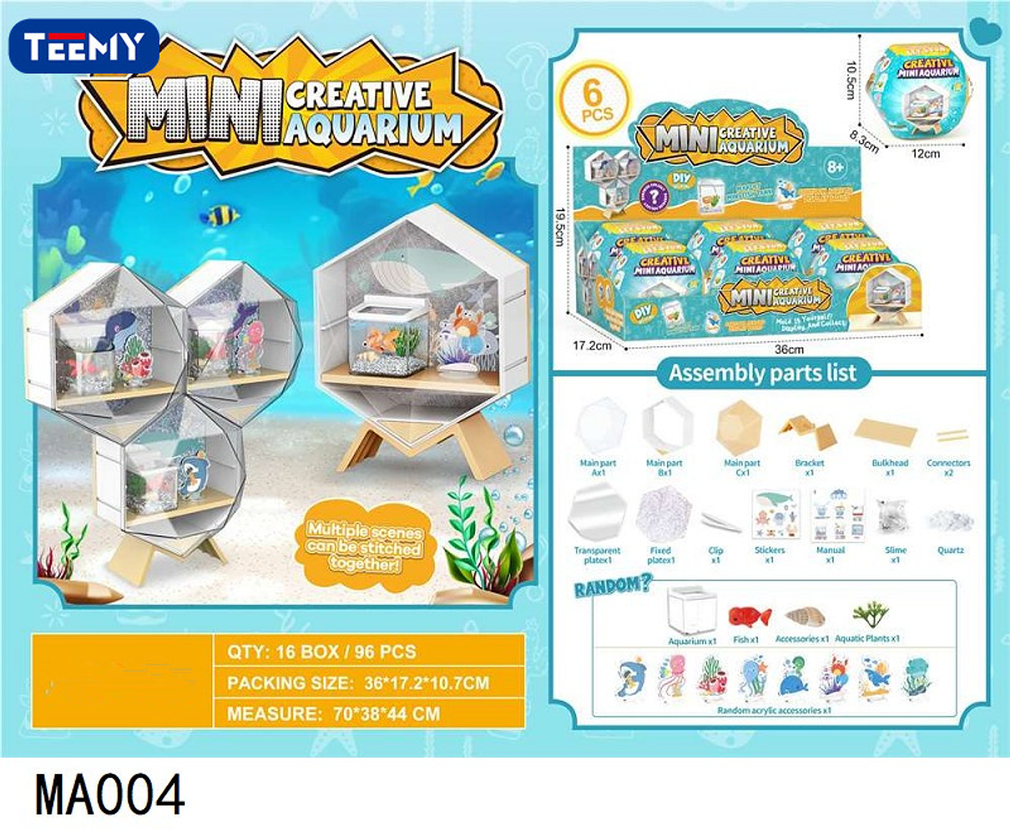 CAJA SORPRESA MINI ACUARIO PAQUETE 6 PIEZAS (MA004) 1