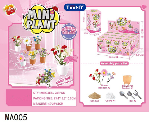 CAJA SORPRESA DE PLANTAS PAQUETE 12 PIEZAS (MA005)