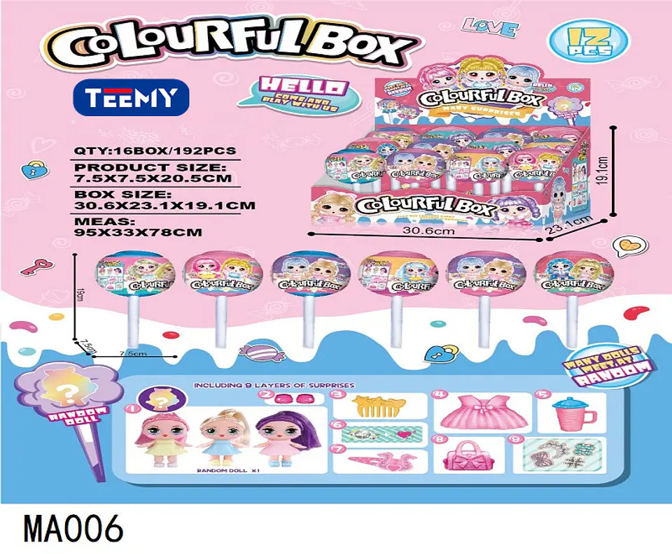 CAJA SORPRESA DE MUÑECAS PAQUETE 12 PIEZAS (MA006) 1