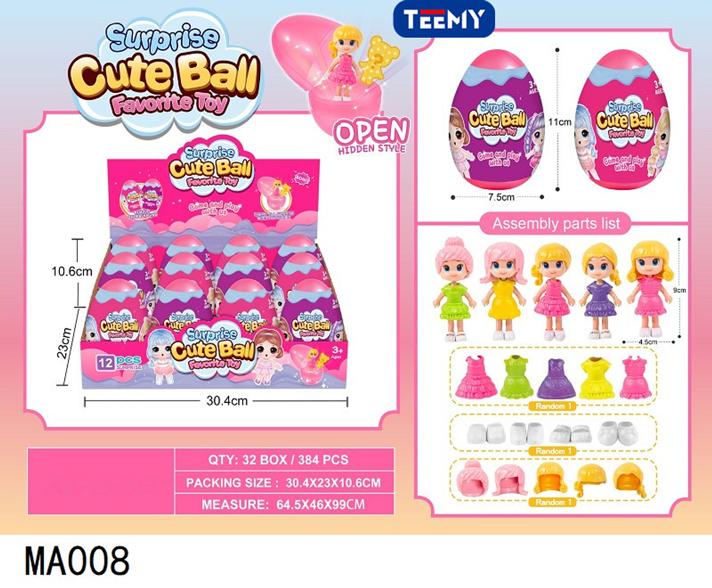 CAJA SORPRESA MUÑECAS PAQUETE 12 PIEZAS  (MA008) 1